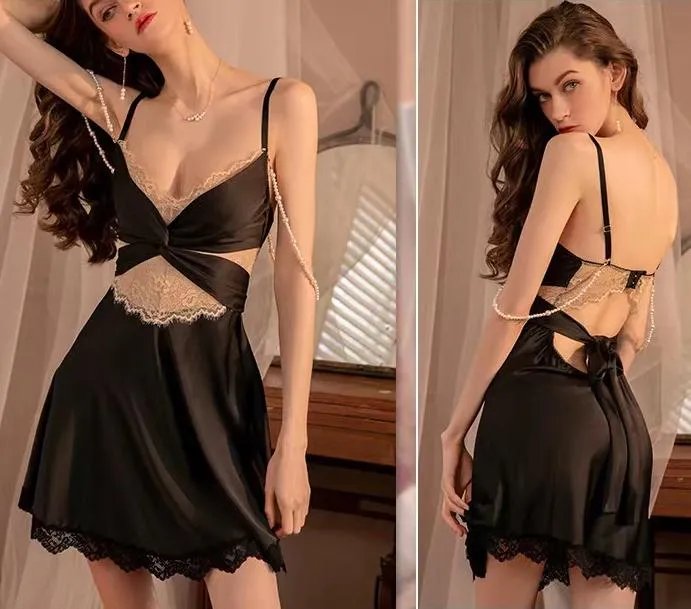 Conjuntos de Pijamas Femininos com Decote em V Profundo para Mulheres