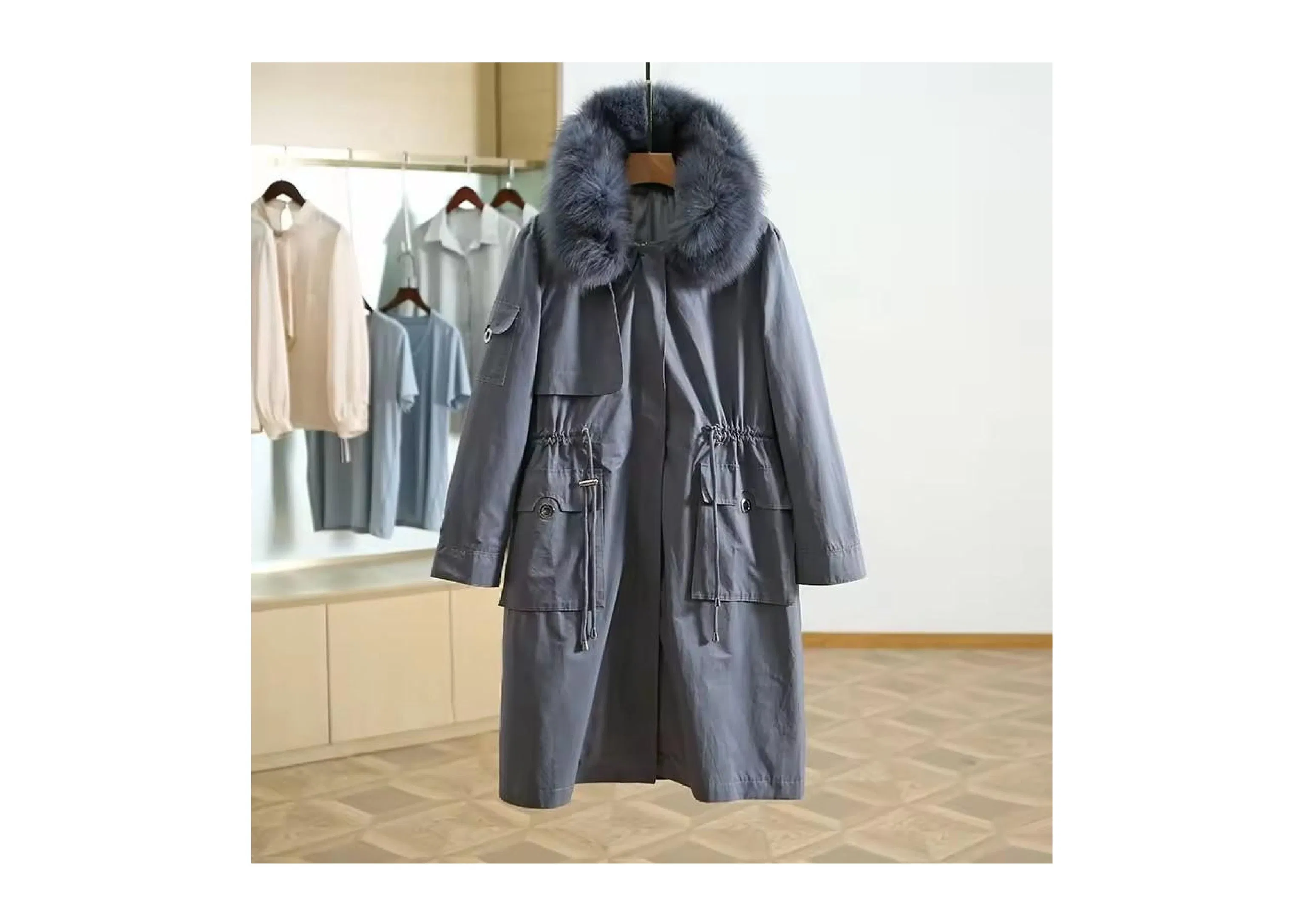 Blusão com capuz Winter Fashionable Warm-Filled para mulher, fato de inverno DE MEIA altura, vestuário para mulher mais vendido no inverno