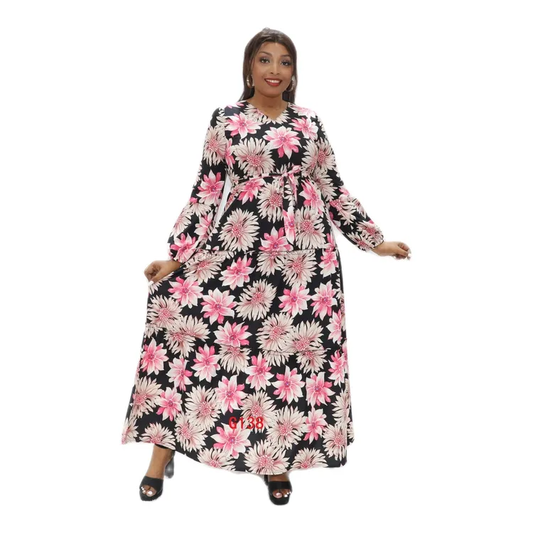 Vestido de noite islâmico abaya com mangas de lanterna para mulheres