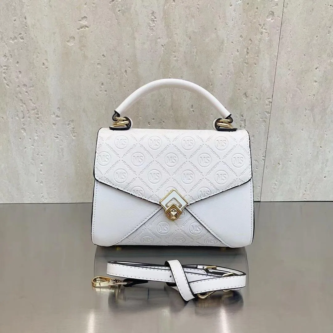 Bolsa Feminina Estilo Urbano Retro Moda Impressão de Letra em Couro PU Fechamento com Zíper Grande Capacidade Ombro e Transversal