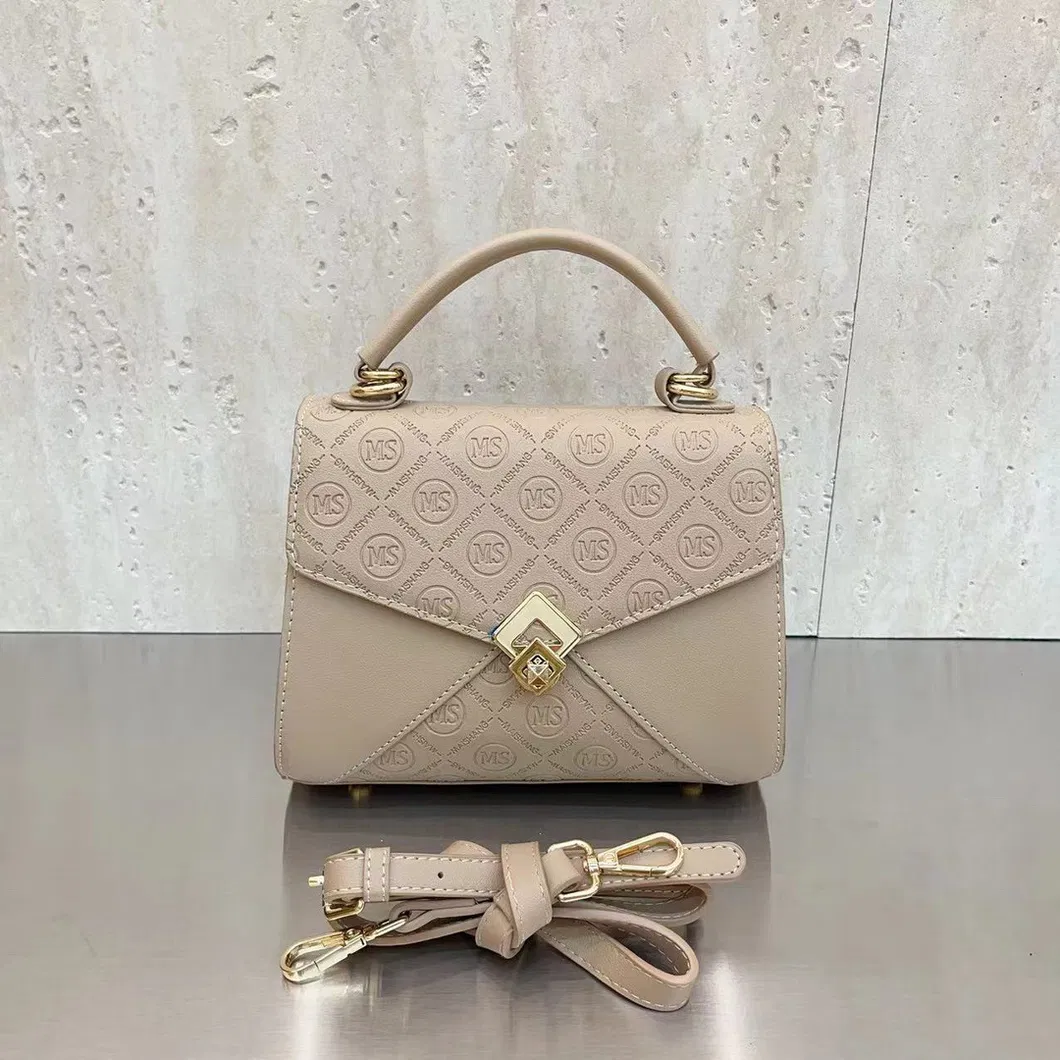 Bolsa Feminina Estilo Urbano Retro Moda Impressão de Letra em Couro PU Fechamento com Zíper Grande Capacidade Ombro e Transversal