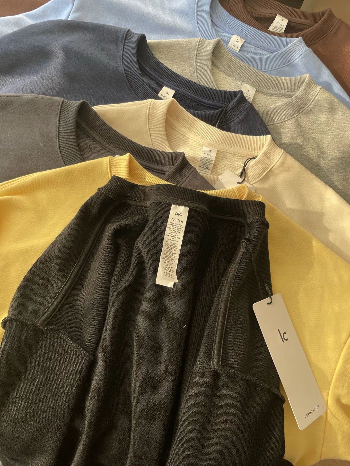 Logotipo Personalizado Al0 Roupas Femininas Moletom Feminino de Caimento Solto com Gola Redonda