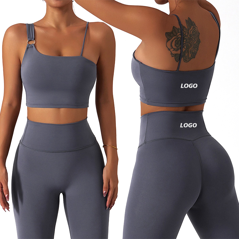 Fábrica de Roupas Tianchen Design OEM/ODM Conjuntos de Yoga Femininos, Roupas de Fitness Sustentáveis e Bonitas, Top de Academia em Tecido Reciclado + Leggings para Exercícios