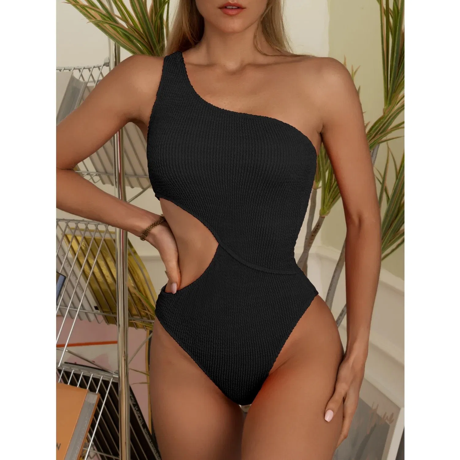 Maiô Sexy para Mulheres, Roupa de Banho Sólida, Traje de Praia