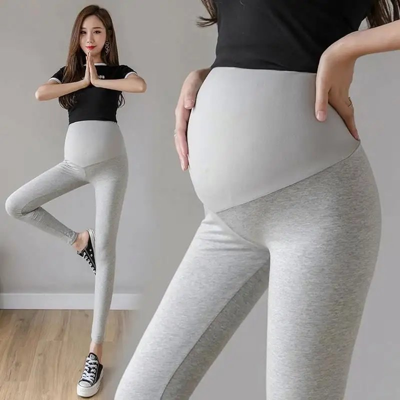 Legging de Verão para Gestantes Roupas Casuais para Mulheres Grávidas Cintura Alta Barriga