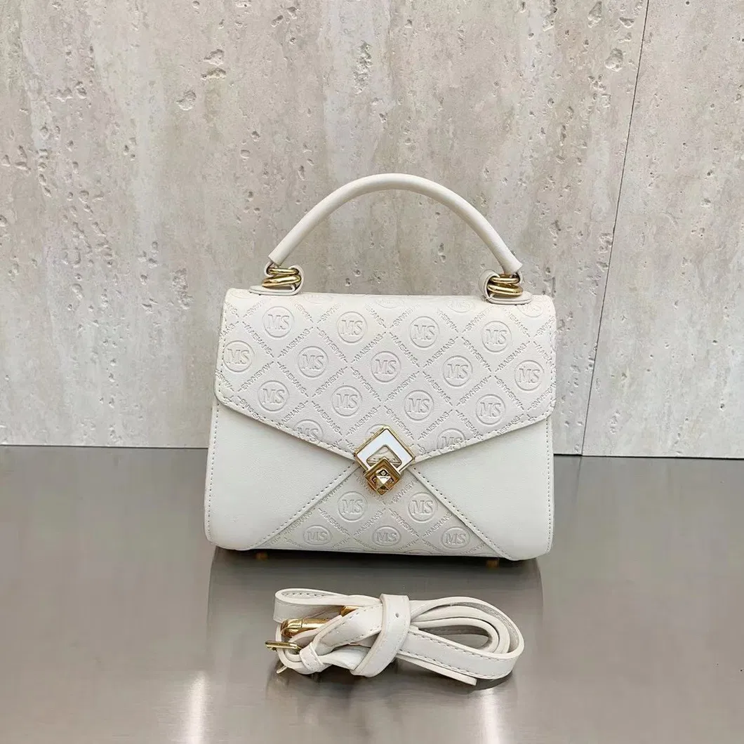 Bolsa Feminina Estilo Urbano Retro Moda Impressão de Letra em Couro PU Fechamento com Zíper Grande Capacidade Ombro e Transversal