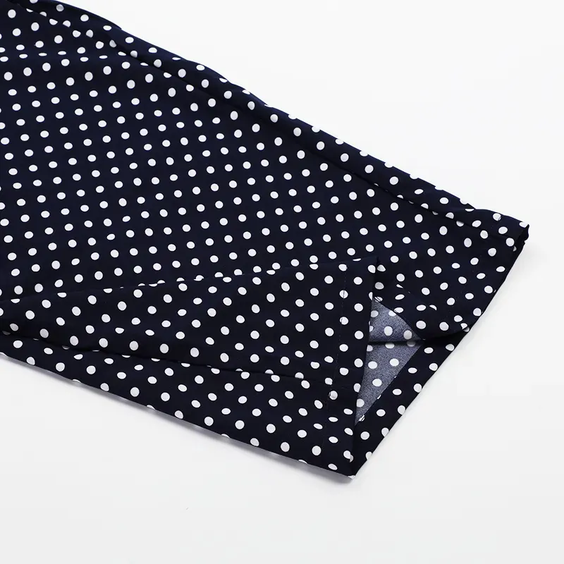 Conjunto Casual de Ponto de Bolinhas de Manga Longa para a Primavera