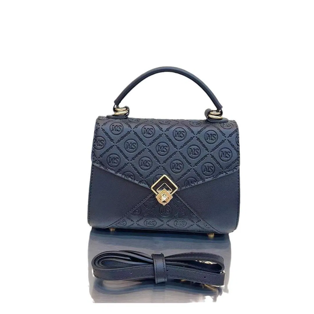 Bolsa Feminina Estilo Urbano Retro Moda Impressão de Letra em Couro PU Fechamento com Zíper Grande Capacidade Ombro e Transversal