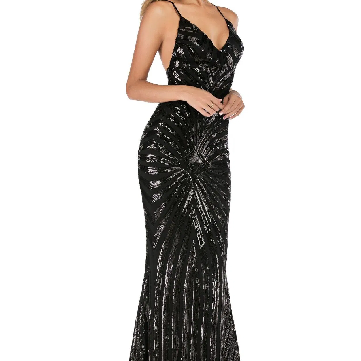 Vestido de Noite Feminino Formal para Casamento Festa Vestido de Noite com Fenda