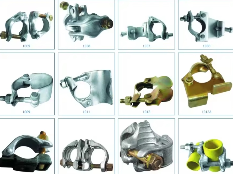 BS1139 Double Clamp Steel Scaffold Drop BRC Fitting Board Retaining Swivel Fixed Coupler Ladder &amp; Scaffolding Part