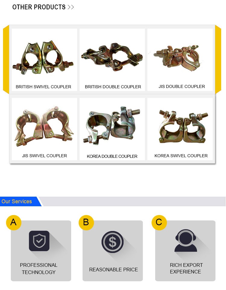 Forged Swivel Tube and Band Plate Single Types Couplers Double Scaffolding Brc Gravlock Girder Board Retaining Clamp Coupler