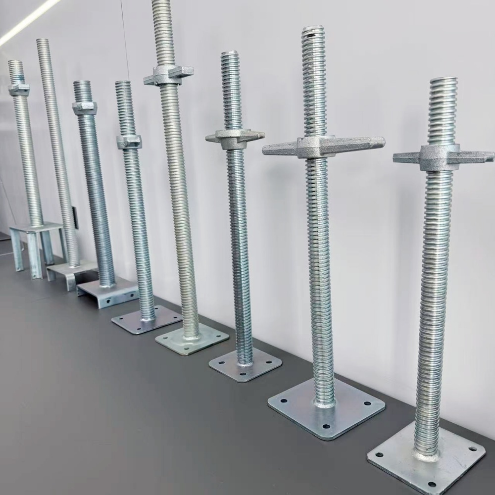 Scaffolding Formwork U Head Steel Jack Base &amp; Solid Hollow Screw Base Jack with Nut