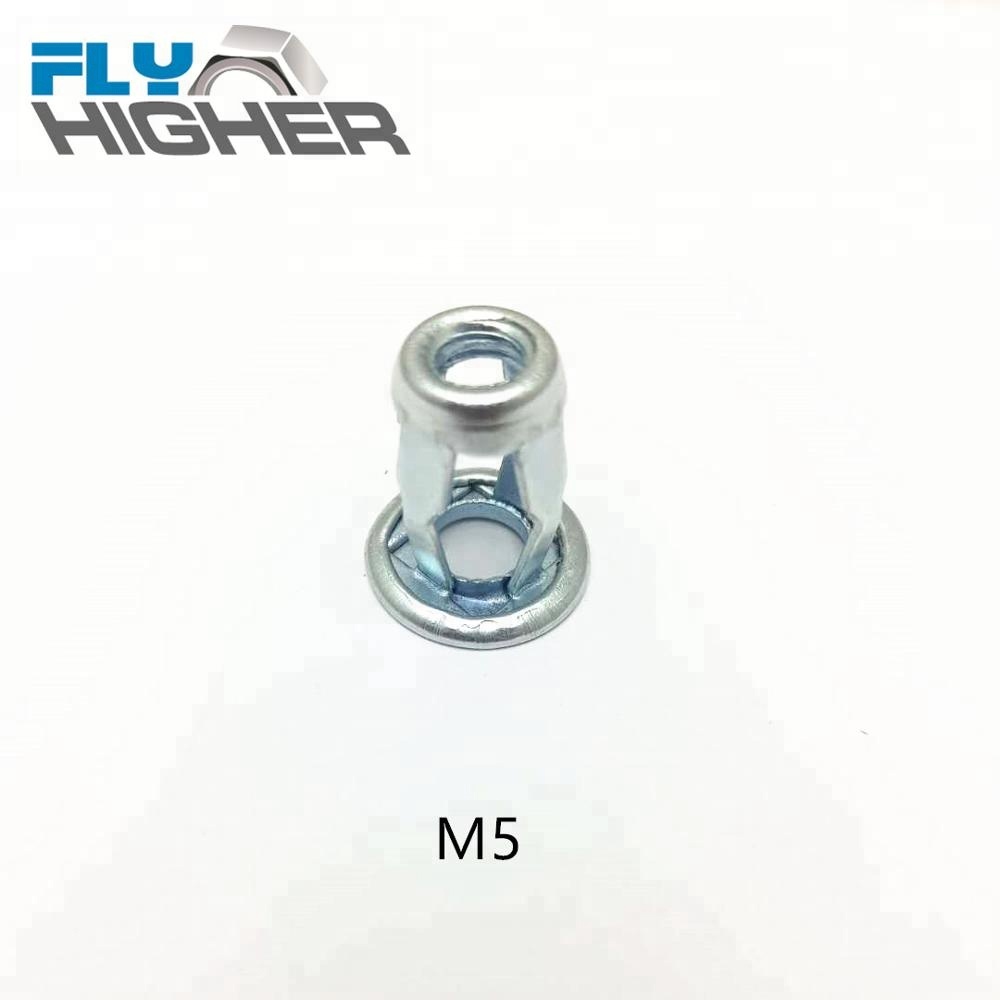 M5 Flat Head Slotted Carbon Steel Blind Rivet Nut with Zinc Plated Finish Jack Body Jack Nut