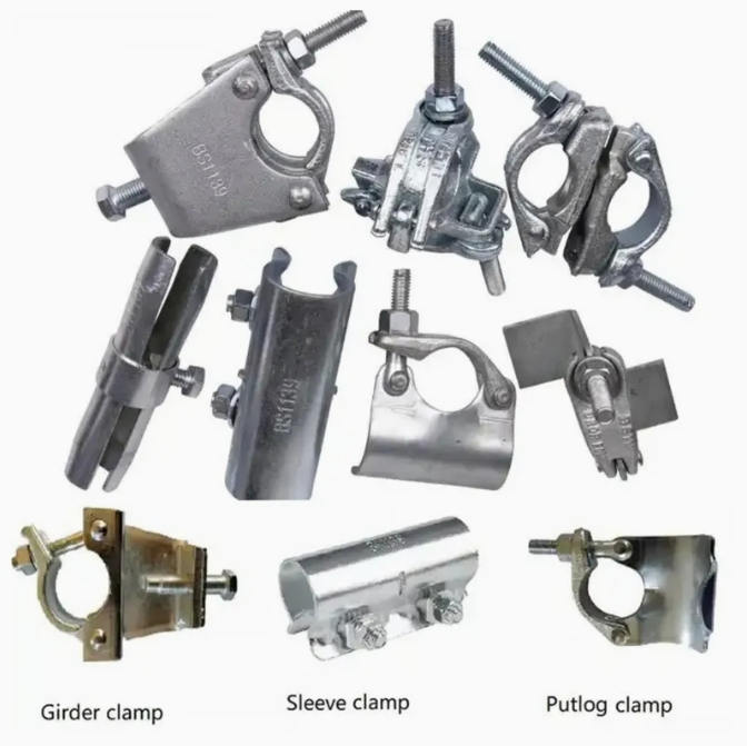 En74 BS1139 JIS British Drop Forged Hot Dipped Galvanized Scaffold Sleeve Double Swivel Board Retain Putlog Beam Tube Pipe Scaffold Fittings Clamp