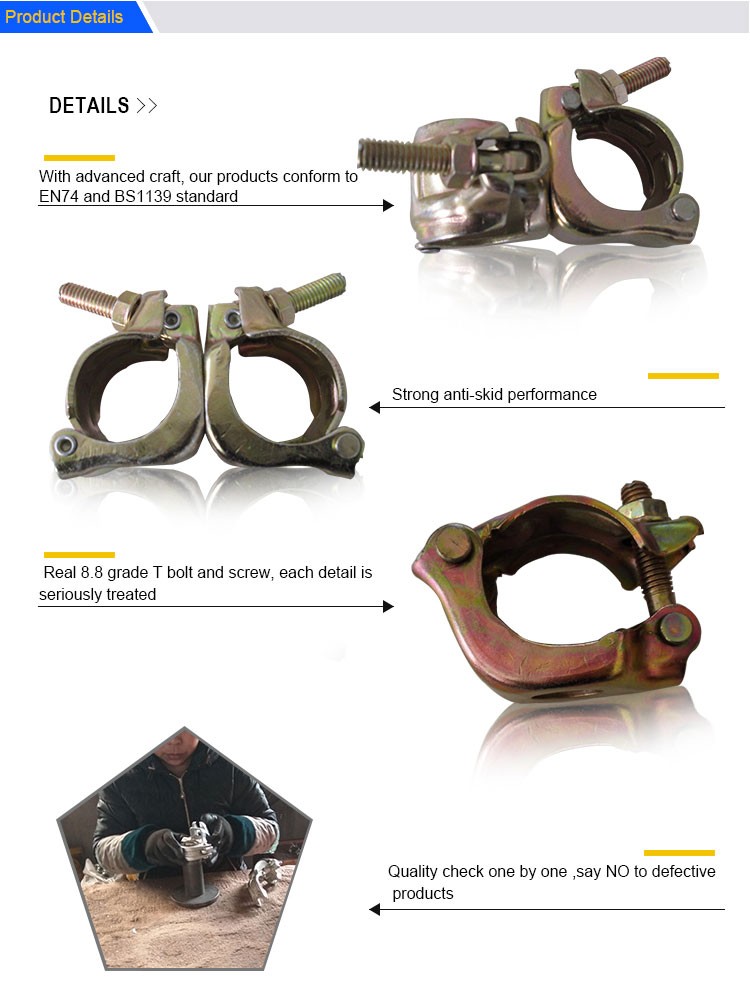 Forged Swivel Tube and Band Plate Single Types Couplers Double Scaffolding Brc Gravlock Girder Board Retaining Clamp Coupler