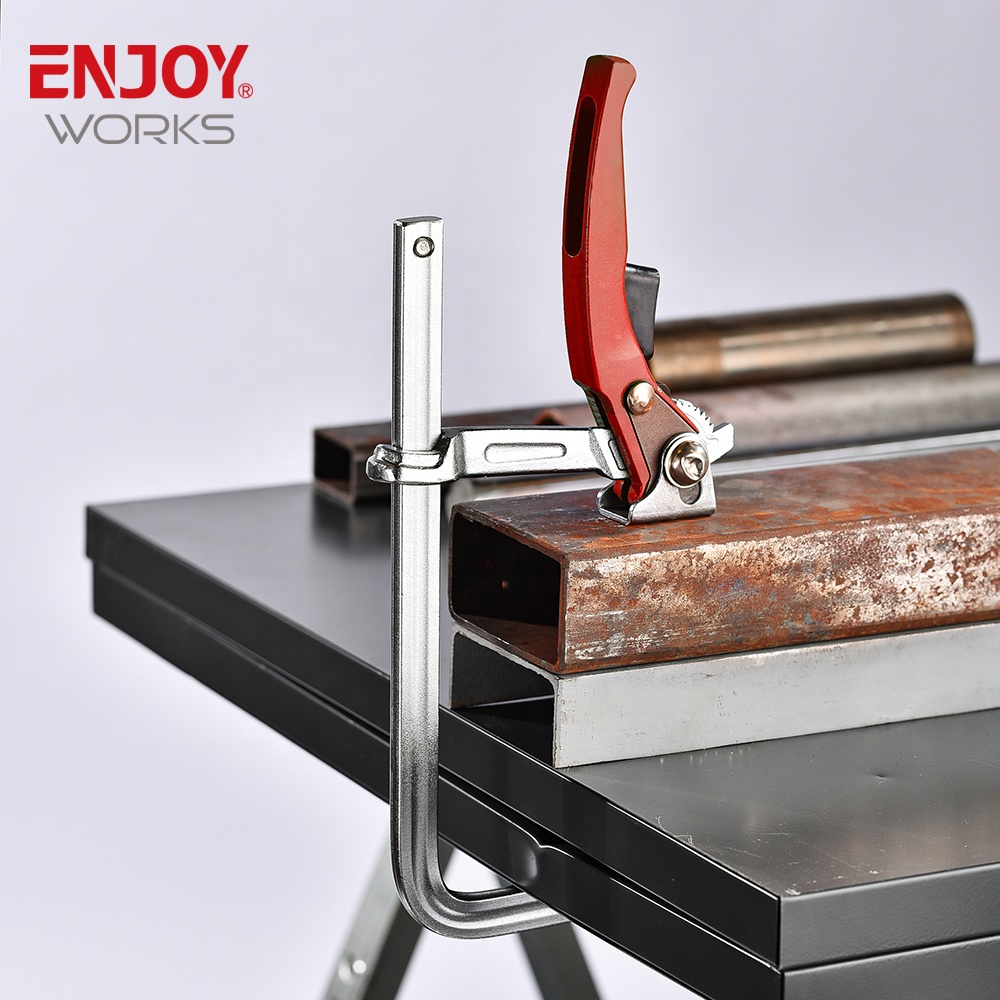 Woodworking Bar Clamp 4 Inch F Clamp Quick Ratchet Release Squeeze Clamps with 1600N Pressure Powder Coated