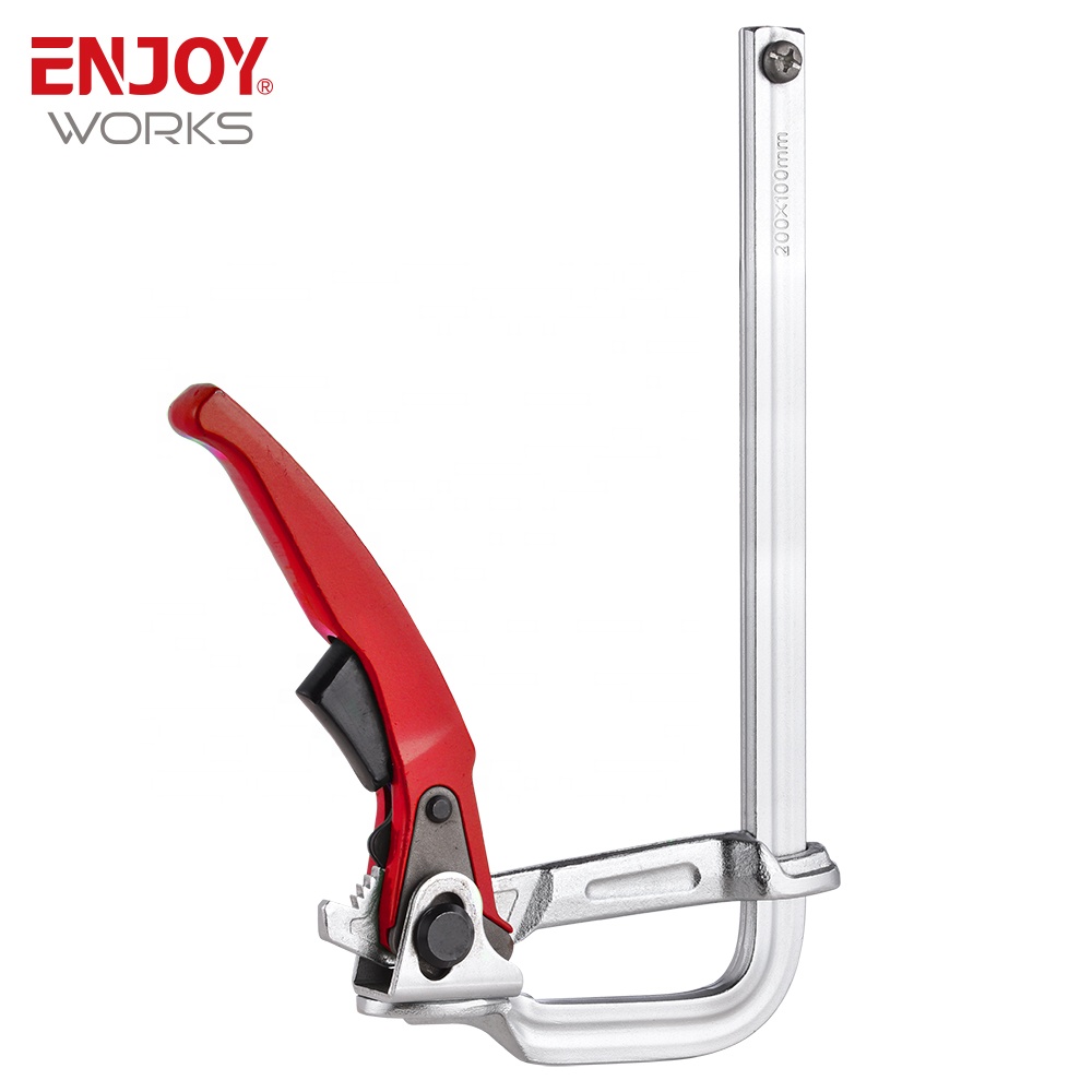 Woodworking Bar Clamp 4 Inch F Clamp Quick Ratchet Release Squeeze Clamps with 1600N Pressure Powder Coated