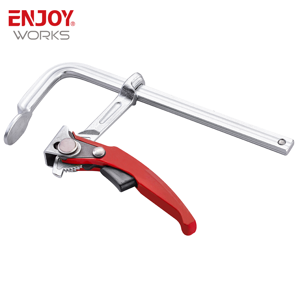 Woodworking Bar Clamp 4 Inch F Clamp Quick Ratchet Release Squeeze Clamps with 1600N Pressure Powder Coated