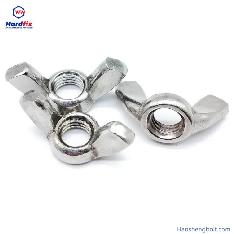 Carbon Steel Zinc Plated DIN315 M5 M6 M8 M10 M12 M16 M24 Butterfly Nut Brass Butterfly Wing Nut Tie Rod Wing Nut Wing Nut Driver Steel Nut