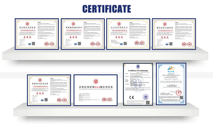 Certificates EN12810 ISO9001