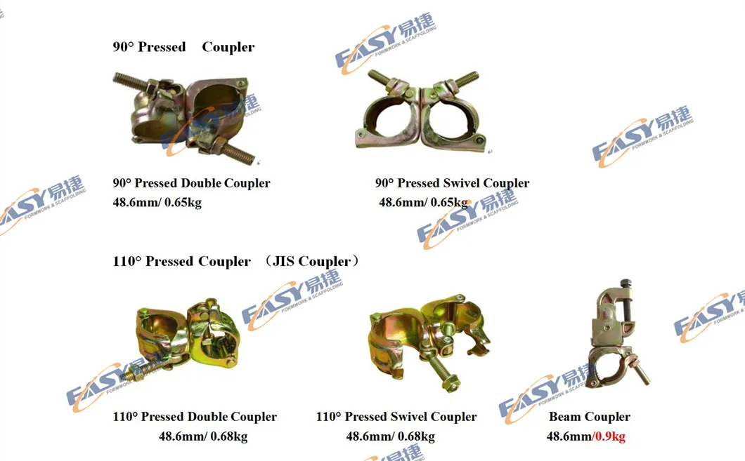 Easy British Type BS1139 Drop Forged Swivel Coupler Double/Fixed Clamp