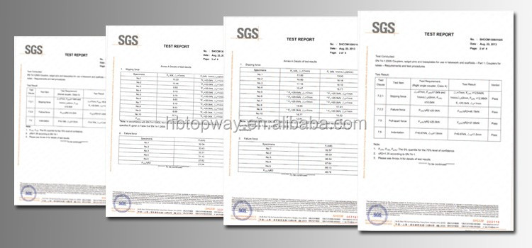Scaffolding Plank Board Retaining Clamp Certifications