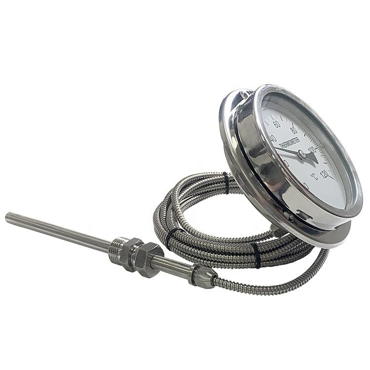 China Remote Reading Capillary Thermometer Lower Back Mounted With Front Flange Factories, Factory