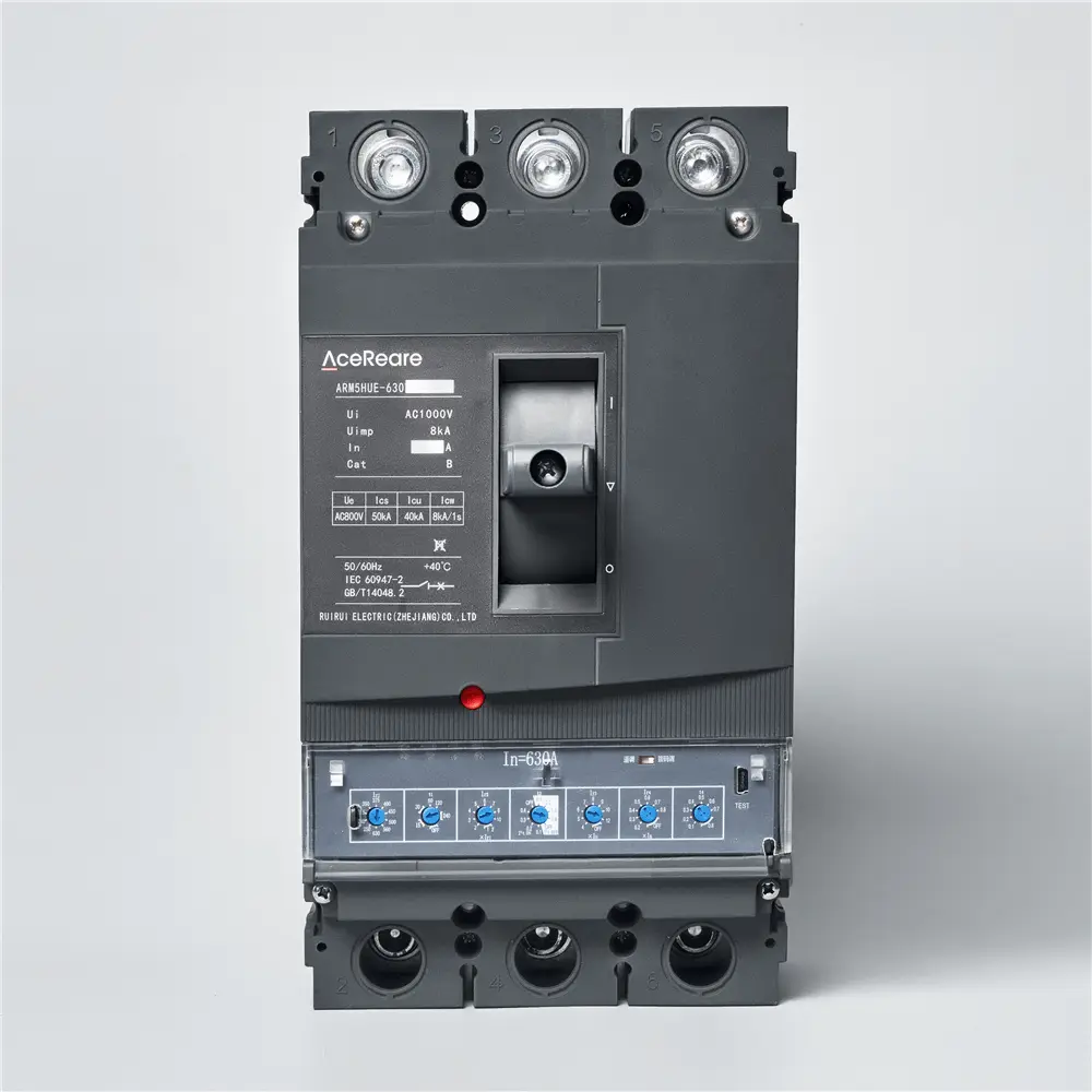 China Suppliers Factory ARM5E-630-3300 MCCB Electronic MCCB with Built-in LISG Protection, 3 Poles, 630A
