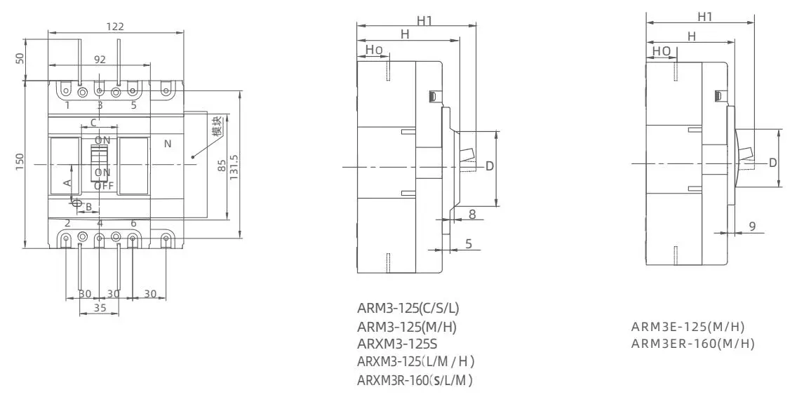 Front panel wiring dimensions schematic 1