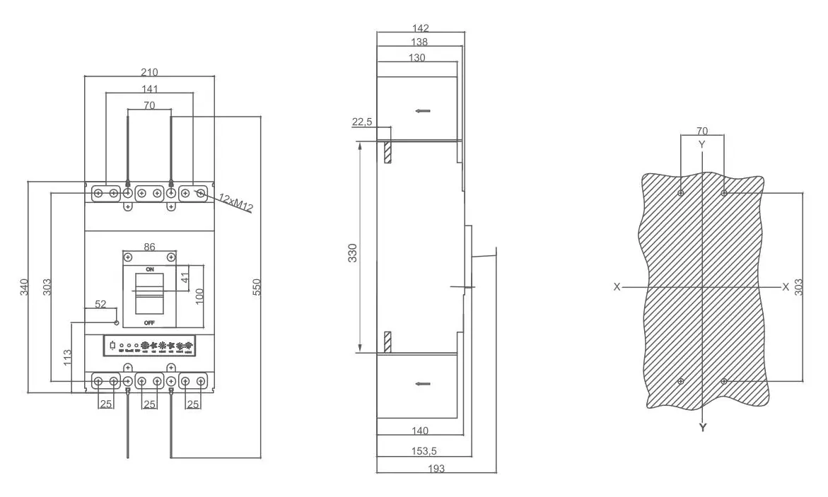 ARM 3E-1250 installation dimensions