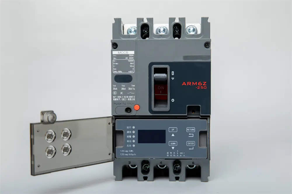 Wholesale ARM6Z-250-3300 liquid crystal type remote control mccb 400VAC 250A 3 Poles LCD display mccb Supplier, Factory