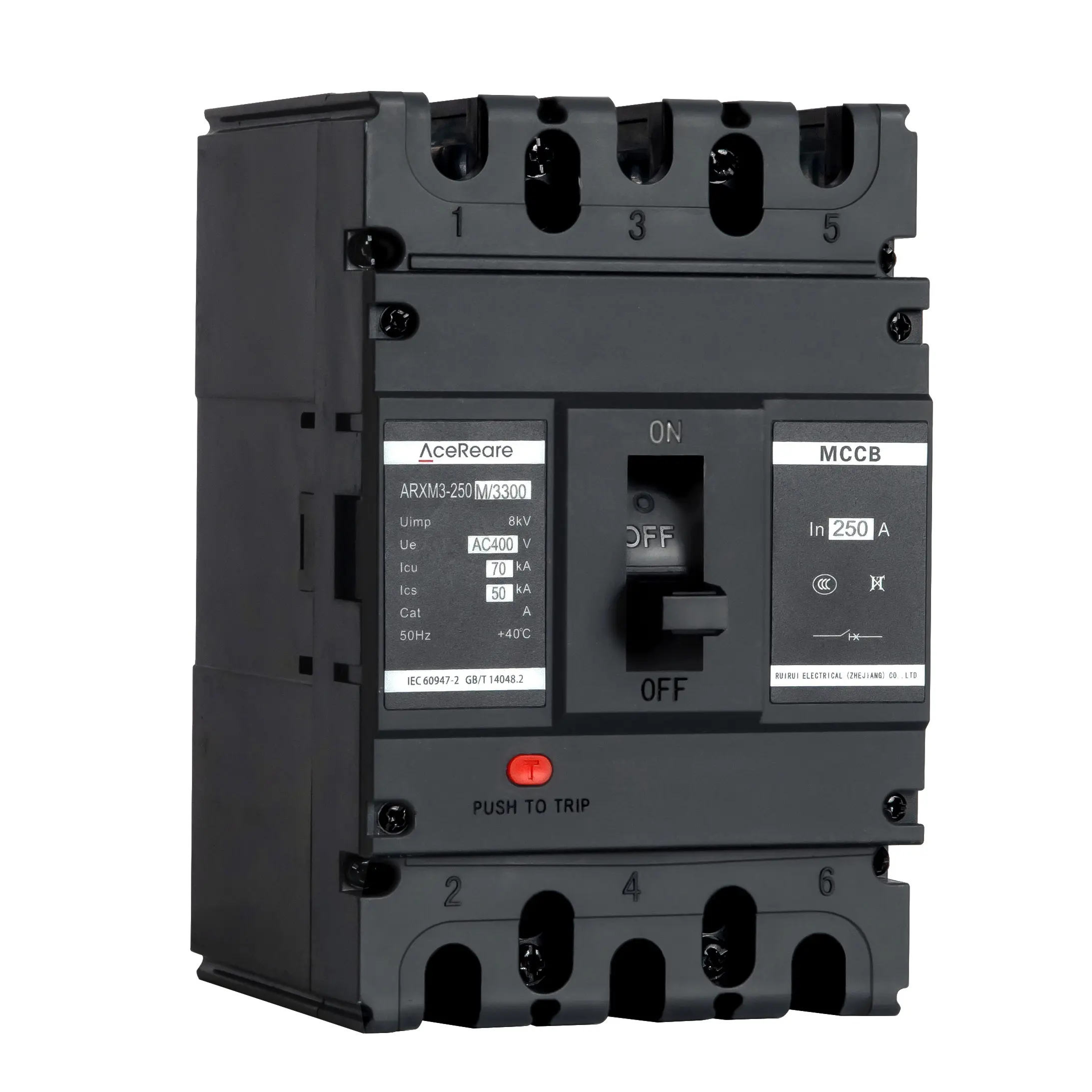 China Suppliers Factory ARXM3 Series Thermal Magnetic Circuit Breaker 400V/690V 63A-250A 3/4 Poles