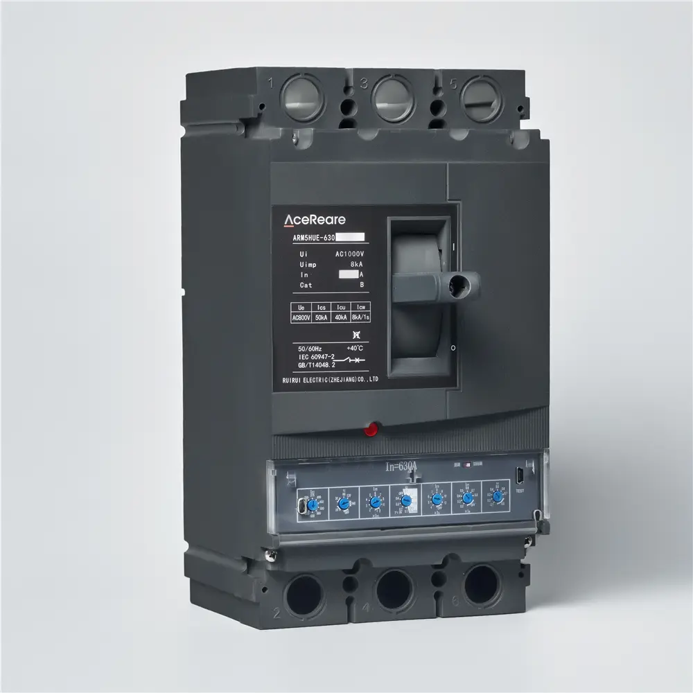 China Suppliers Factory ARM5E-630-3300 MCCB Electronic MCCB with Built-in LISG Protection, 3 Poles, 630A