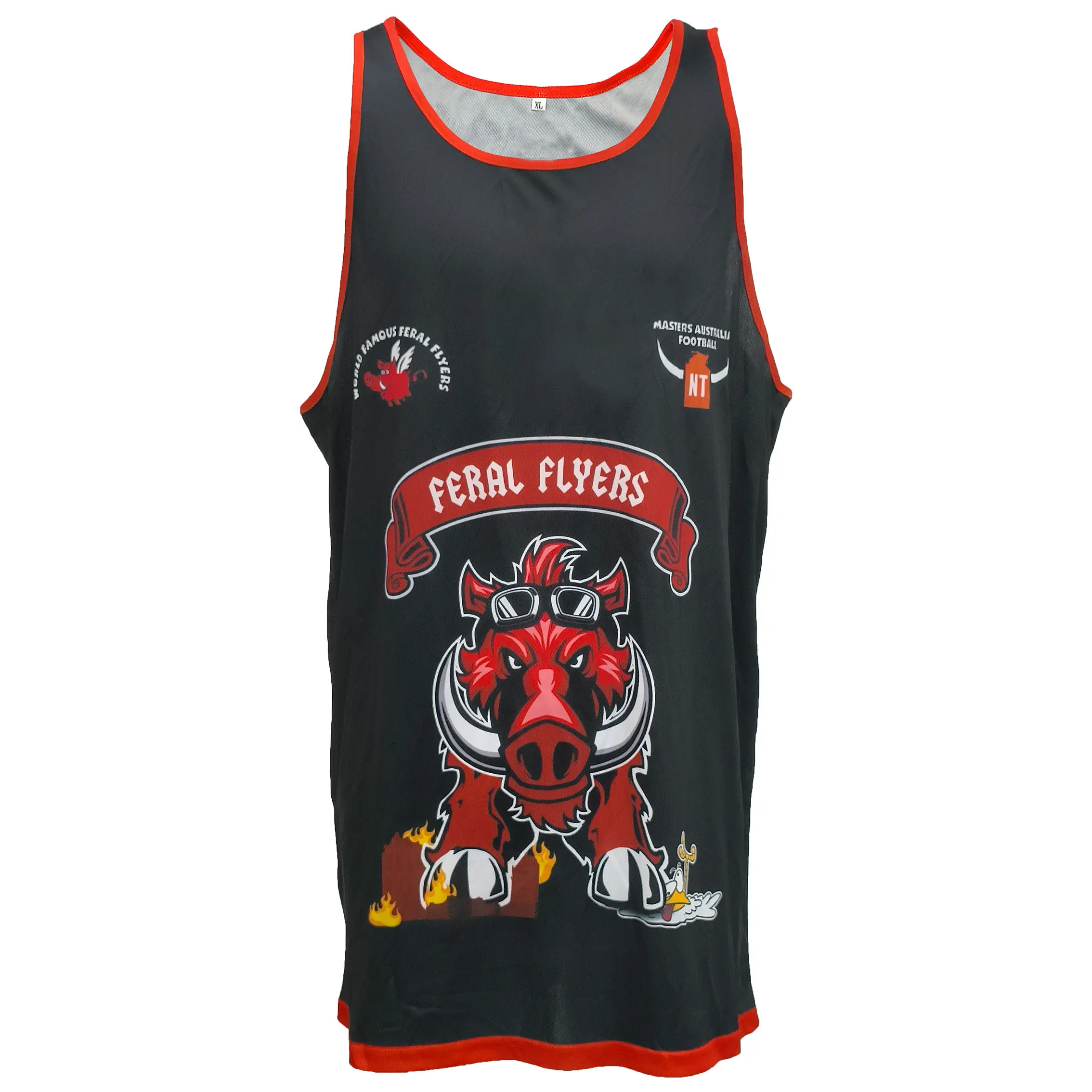 Custom Basketball Vest Jersey Black Red Team Sublimated Sleeveless Uniform