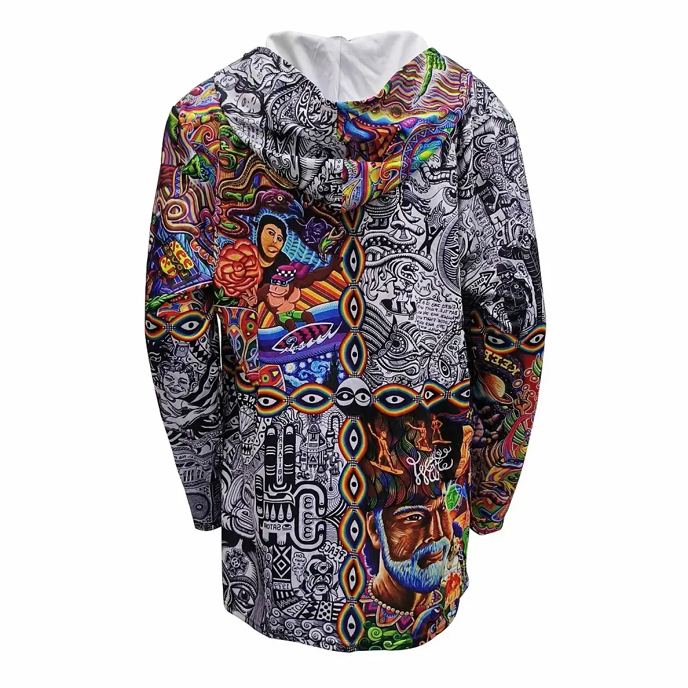 OEM Customized Low MOQ Sublimation Printed Quick Dry Hoodie  – Vibrant Street wear with Swirling Art Factory, Product
