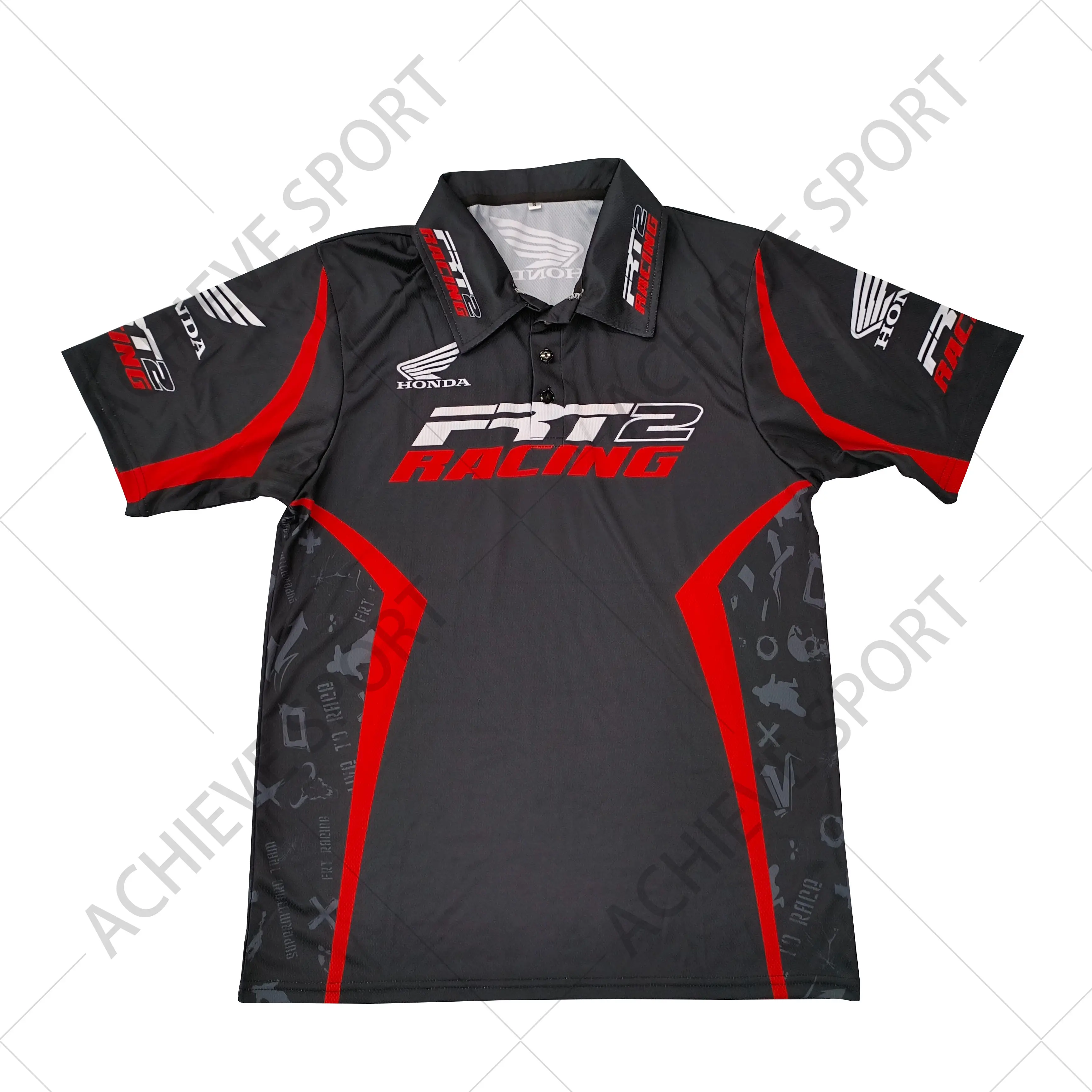 Custom Heat Sublimation Printing Mens 3 Button Polo T Shirt Quick Dry Fit 100% Polyester Breathable Polo Shirts-1