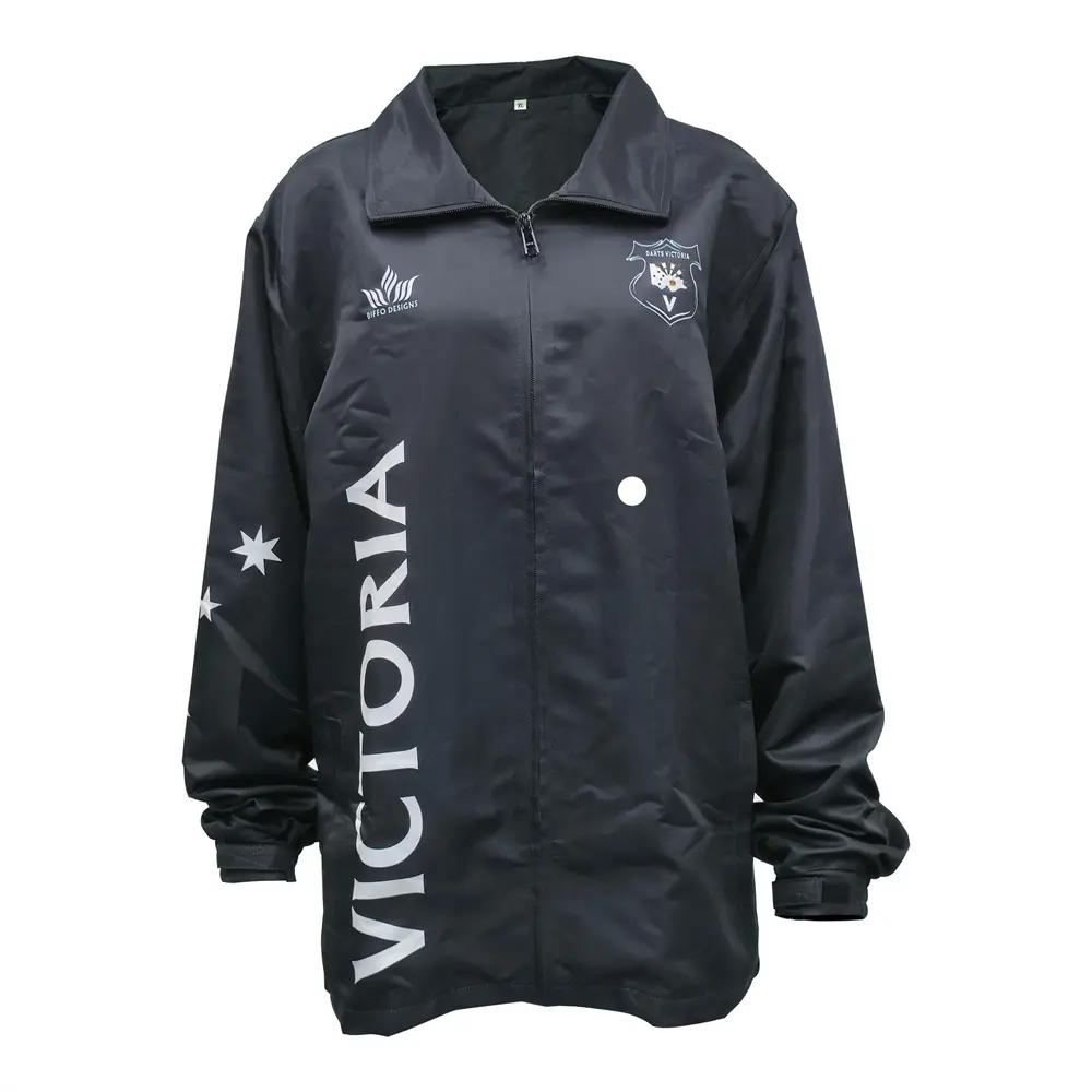 ODM Black Victoria Darts Graphic Team Jacket Manufacturers, Product