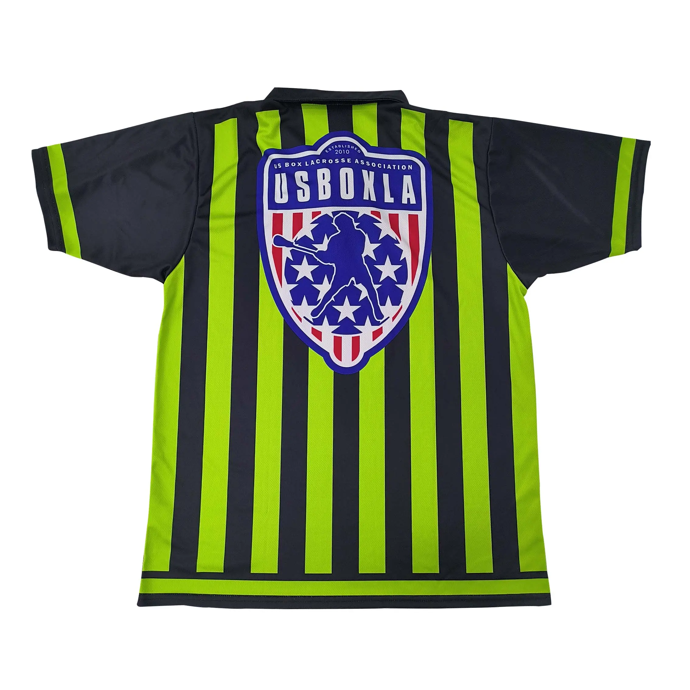 OEM Hot Sales Custom Sublimated Sports Polo Shirt – Black & Neon Green Stripes Team Design Supplier, Products