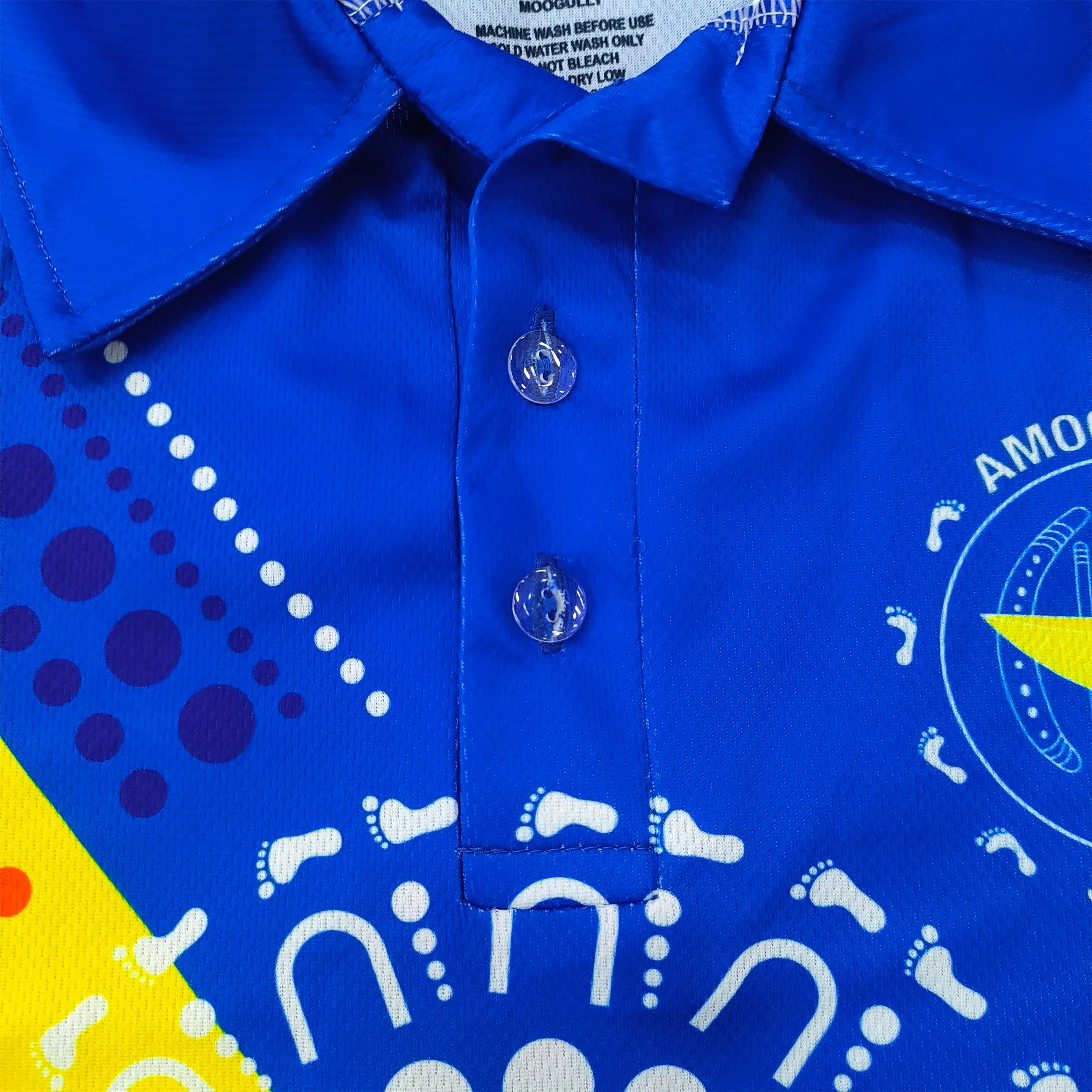 Custom Sublimated Sports Polo Shirt – Blue & Yellow Team Design