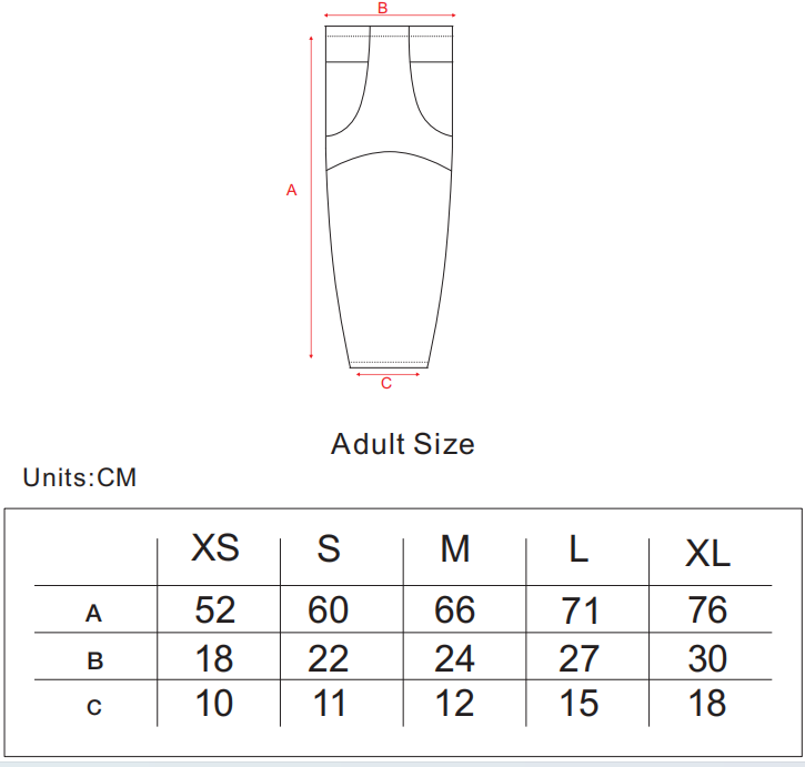 Hockey sock size chart