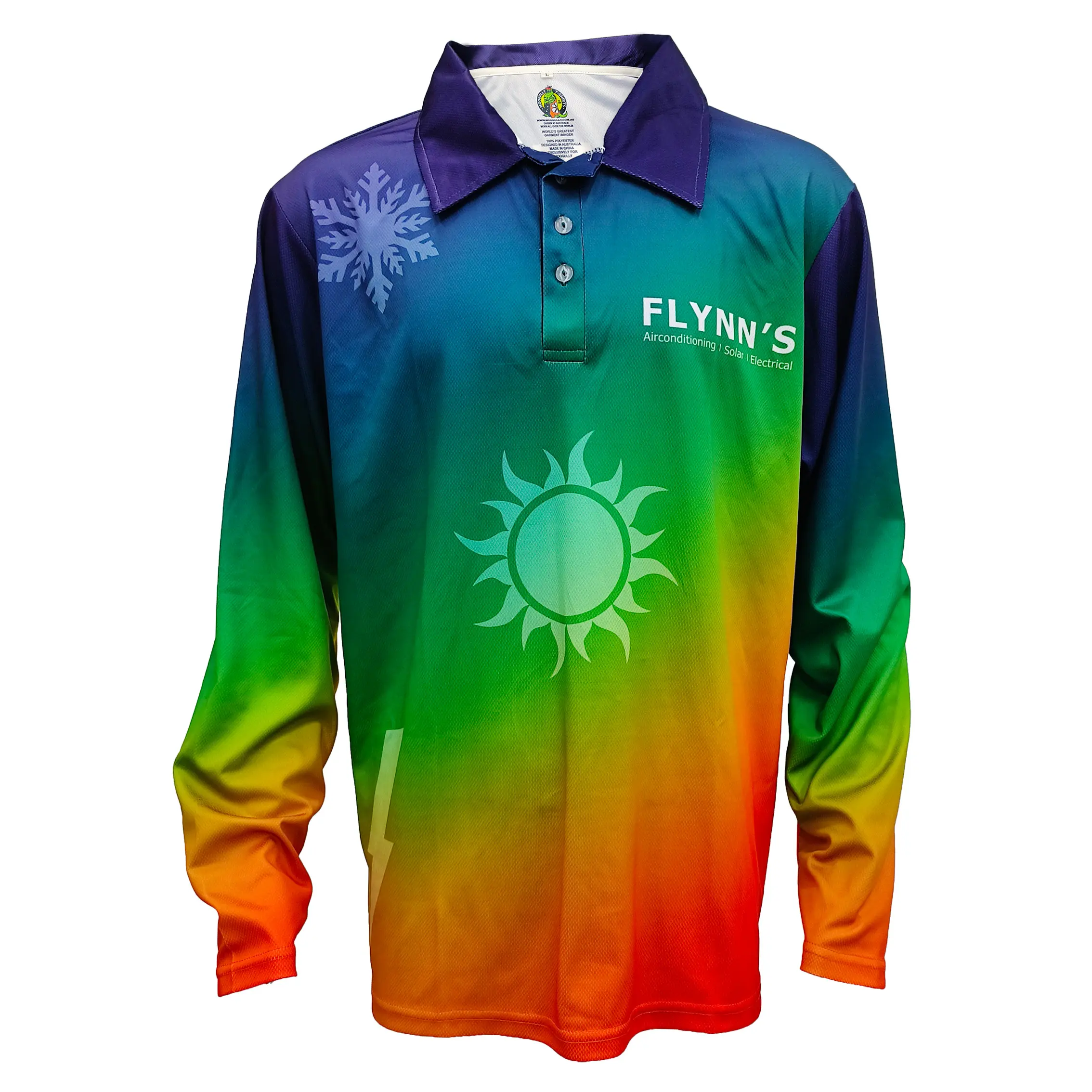 ODM SpectrumFlow Sublimated Long Sleeve Performance Polo Suppliers, Factories