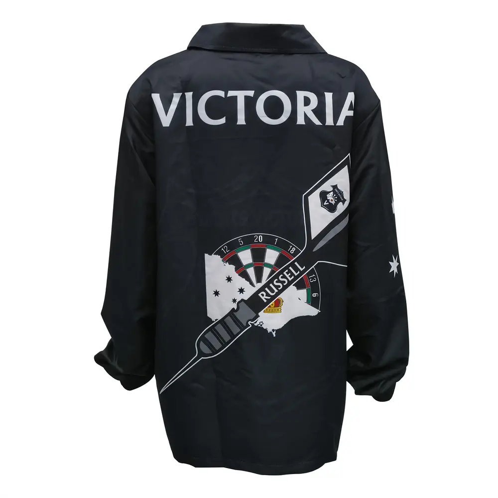 ODM Black Victoria Darts Graphic Team Jacket Manufacturers, Product