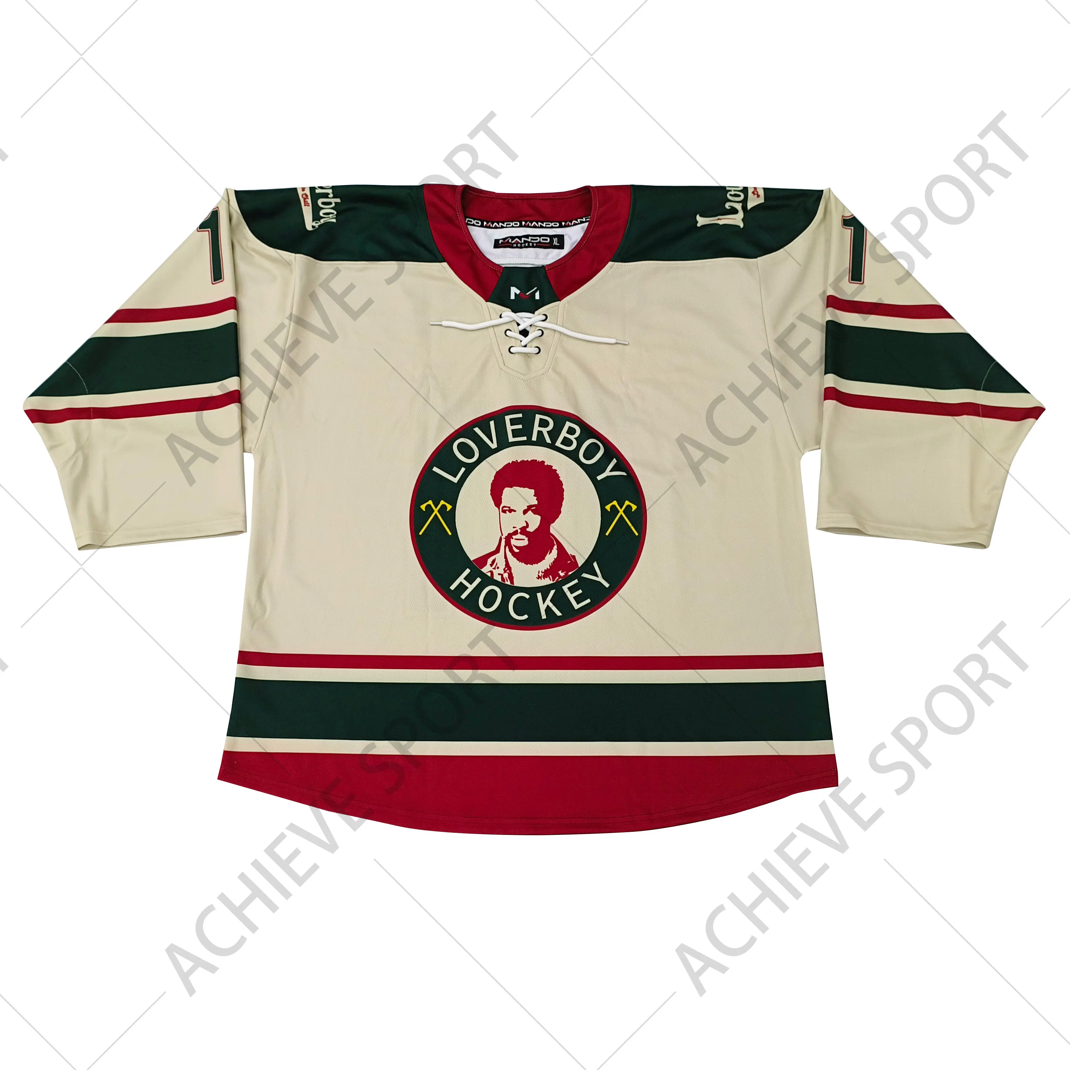 Custom Lace Neck Hockey Jersey Sublimation Printing Logo Team Player Ice Hockey Jerseys