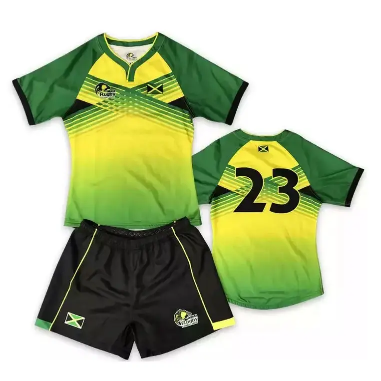 Custom Rugged Fade Panel Rugby Jersey & Shorts Product, Products