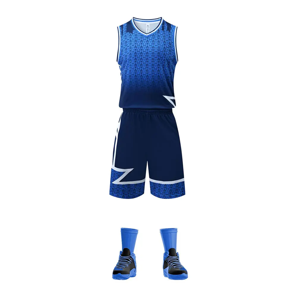 High-Quality Blue Gradient Zigzag Basketball Jersey Set Manufacturer, Manufacturers