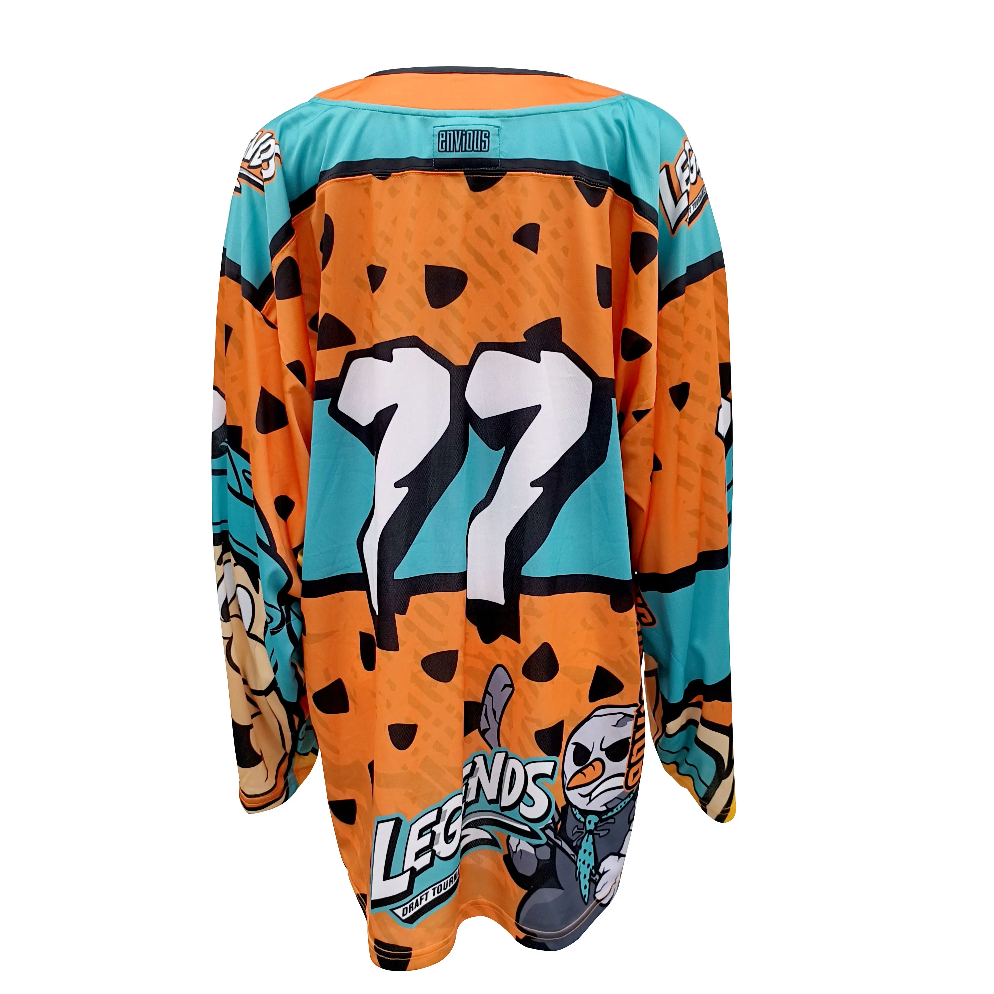 Custom Adult and Youth Ice Hockey Jerseys-Full Sublimation Printing Customizable FRED Unique Design Orange Lightweight Breathable Hockey Jersey
