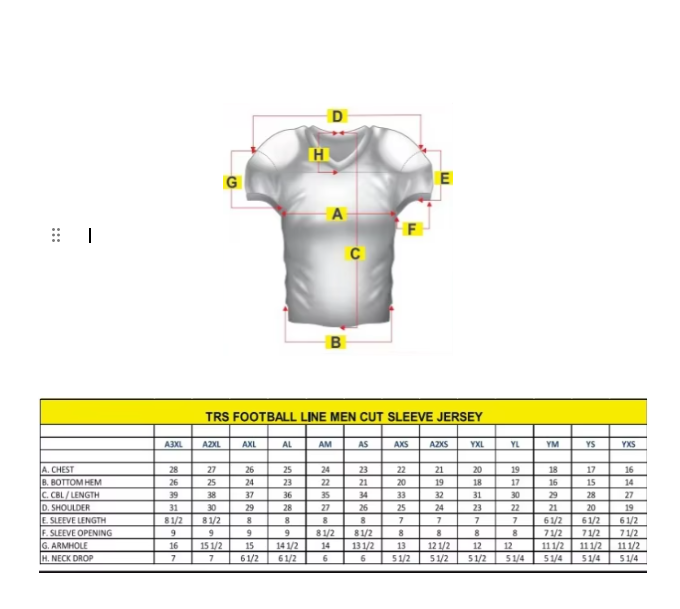 Custom Size Chart