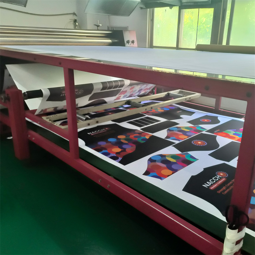 Sublimation print machine producing vibrant sportswear designs