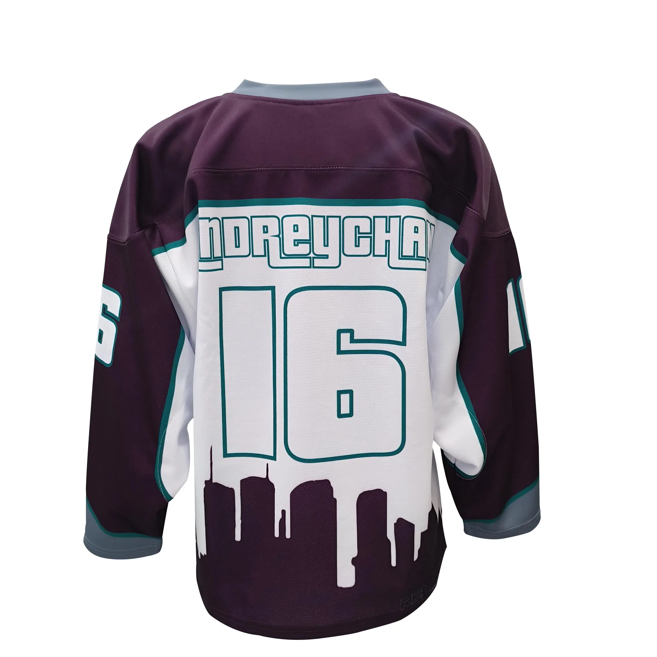 Custom Purple Hockey Jersey Lace Neck Full Sublimation Printing Ice Hockey Jerseys