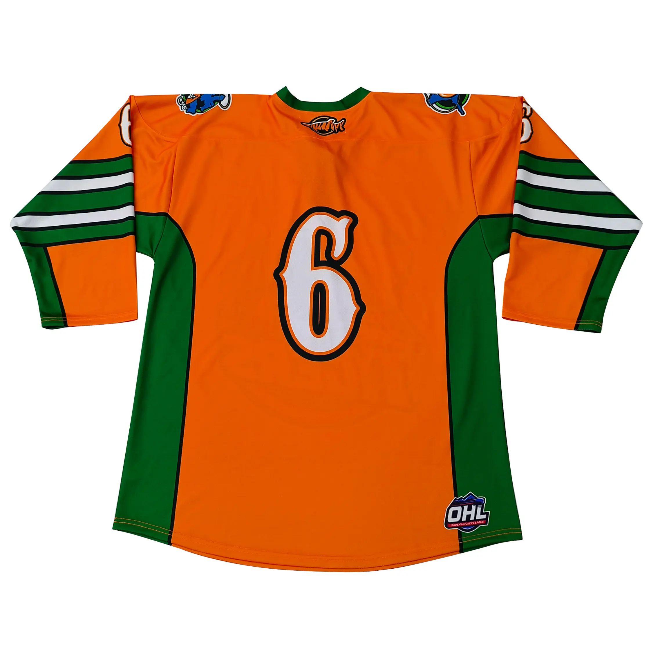 Custom Lace Neck Hockey Jersey Full Sublimation Printing Tigers Logo Bright Color Ice Hockey Jerseys